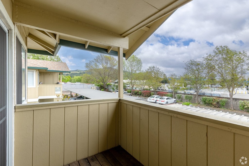 the view of the street from the balcony 