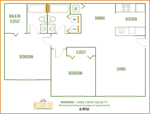 2 bed 2 bath B at Mission Bay Apartments, Rockledge, Florida