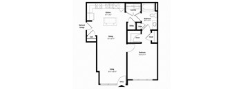 One bedroom floor plan l Avia at the Lakes in Oklahoma City OK