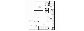 One bedroom floor plan l Avia at the Lakes in Oklahoma City OK