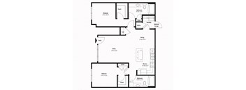Two bedroom floor plan l Avia at the Lakes in Oklahoma City OK
