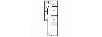 One bedroom floor plan  l Avia at the Lakes in Oklahoma City OK