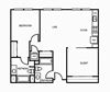 Two bedroom floor plan 1050 square feet