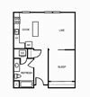 One bedroom floor plan 720 square feet