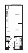 Studio floor plan l Orion Apartments in Oakland