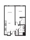 1x1 floor plan l Orion Apartments in Oakland