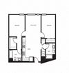 two bedroom floor plan l Orion Apartments in Oakland