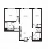 two bedroom floor plan l Orion Apartments in Oakland