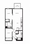 two bedroom floor plan l Orion Apartments in Oakland