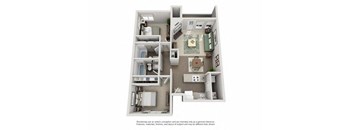 Two bedroom floor plan  l Township Apartments in Canby OR