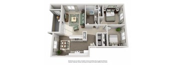 Two bedroom floor plan  l Township Apartments in Canby OR