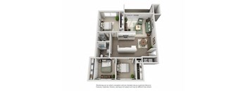 Two bedroom floor plan  l Township Apartments in Canby OR