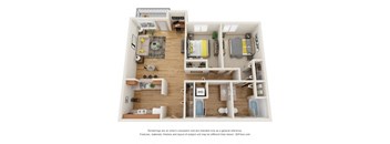Harrison Street Floor Plan at Fairview Village Apartments, Fairview, OR