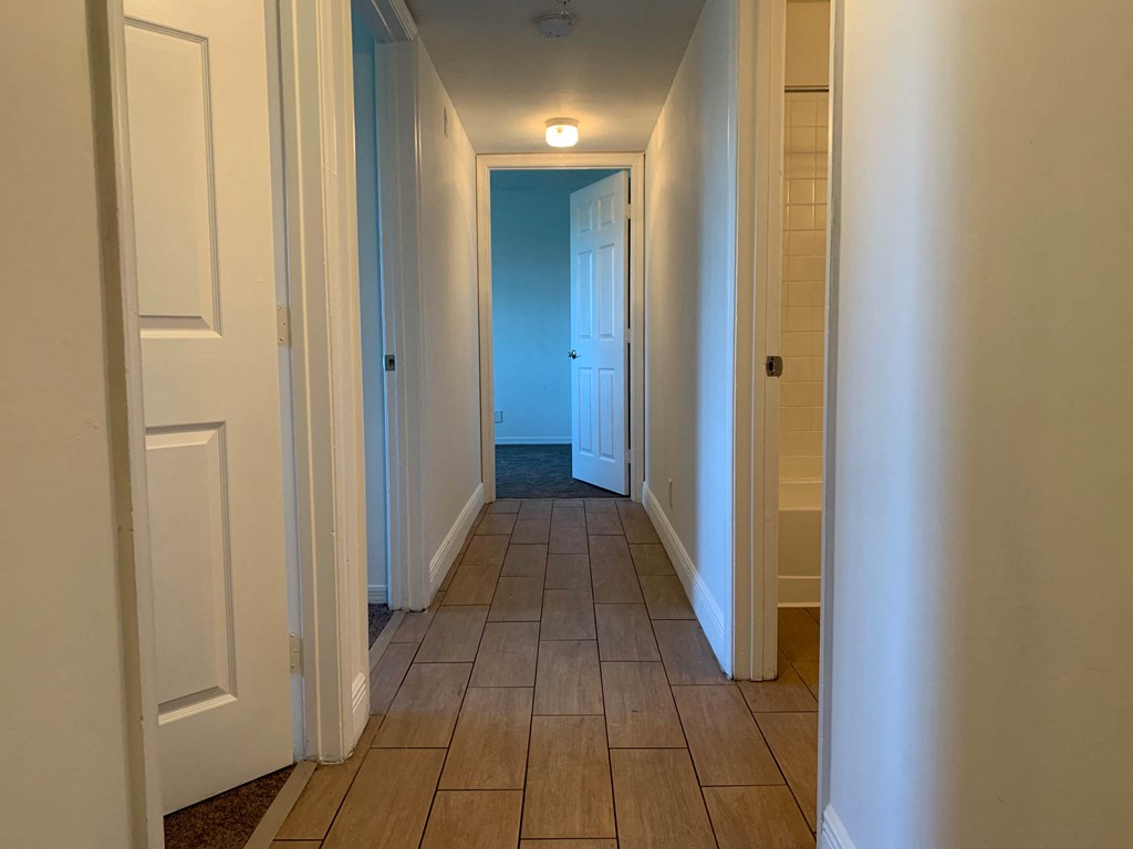 Hallway path at Oaks at Pompano, Pompano Beach, Florida