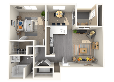 a floor plan of a one bedroom apartment