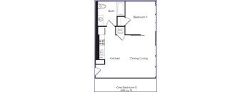 One bedroom floor plan 
