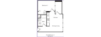 One bedroom floor plan 