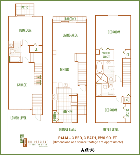 Preserve at Boynton Beach townhome 2D floor plan
