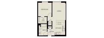 Realm 2D 1 bedroom layout
