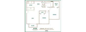 Oaks at Pompano 2 bedroom 2D floor plan