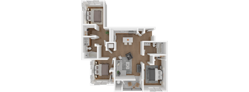 a floor plan of a house with a bedroom and a living room