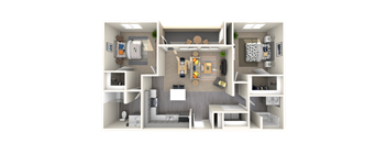 Two bedroom floor plan 1104 square feet