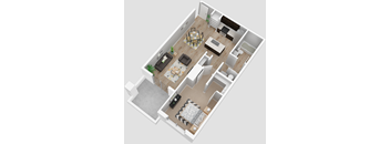 Park Place Reno 1x1 A 3D floor plan
