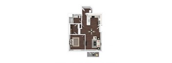 The Retreat Peavine One bedroom floor plan