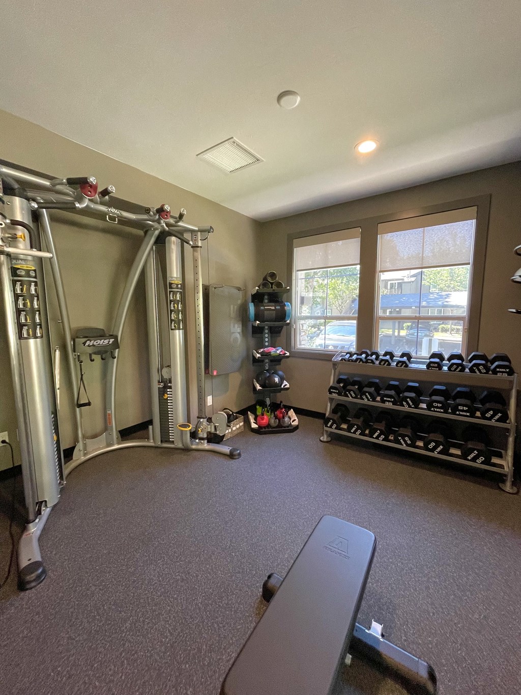 renovated gym with machines