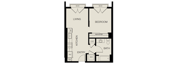 Realm 2D 1 bedroom layout