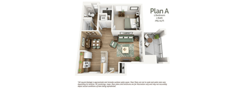 Two bedroom floor plan