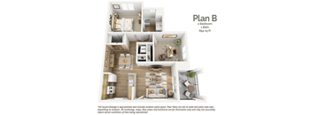 Two bedroom floor plan