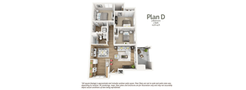 Three bedroom floor plan