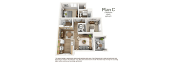 Two bedroom floor plan