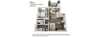 One bedroom floor plan