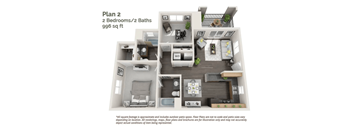 Two bedroom floor plan