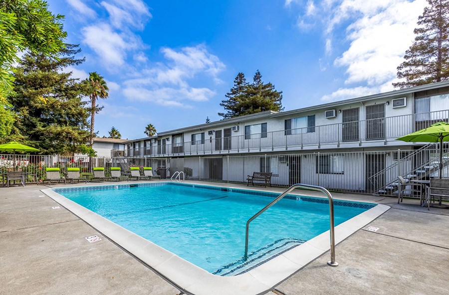 the swimming pool at our apartments