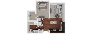 a floor plan of a one bedroom apartment