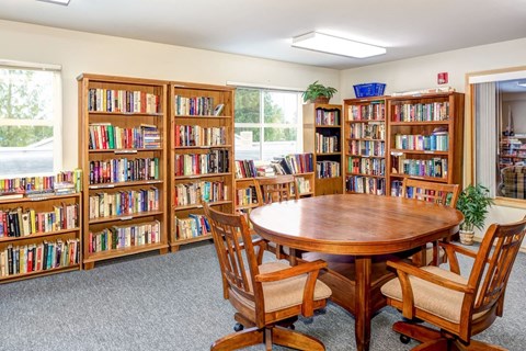 Rainier Vista library for resident enjoyment at RAINIER VISTA SENIOR APARTMENTS, Washington
