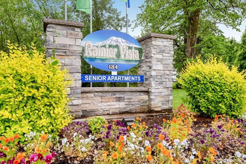 Rainier Vista outside signage at RAINIER VISTA SENIOR APARTMENTS, PACIFIC, Washington