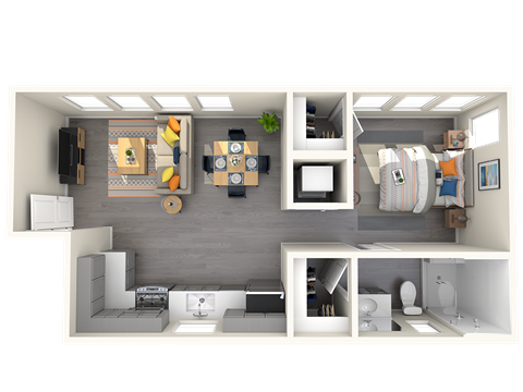 One bedroom floor plan