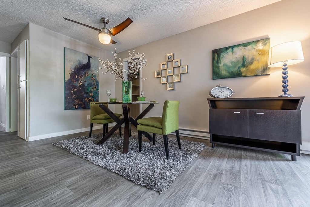 Renton Sage living area with ceiling fan