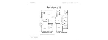 a floor plan of the residence 12 floor plan and upper floor plan