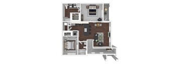 2x2B1-U-Bh floor plan