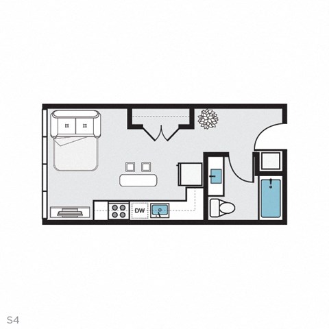 S4 Floor Plan at THE MOD AT MIDTOWN Apartments, SACRAMENTO, CA