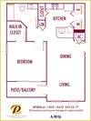 Portofino Apartments 2 bedroom 2D floor plan
