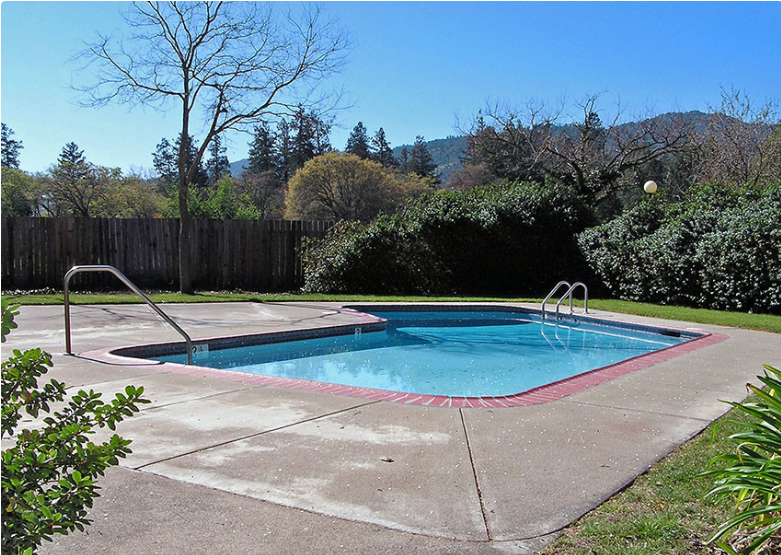 Pool with landscape