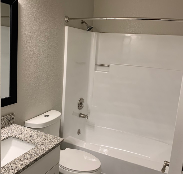 Bathroom shower and vanity