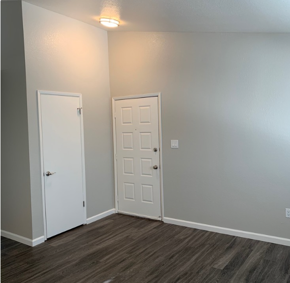 Entry door to living room