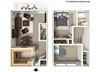 Two bedroom floor plan l Newell Vista Apartments Walnut Creek CA